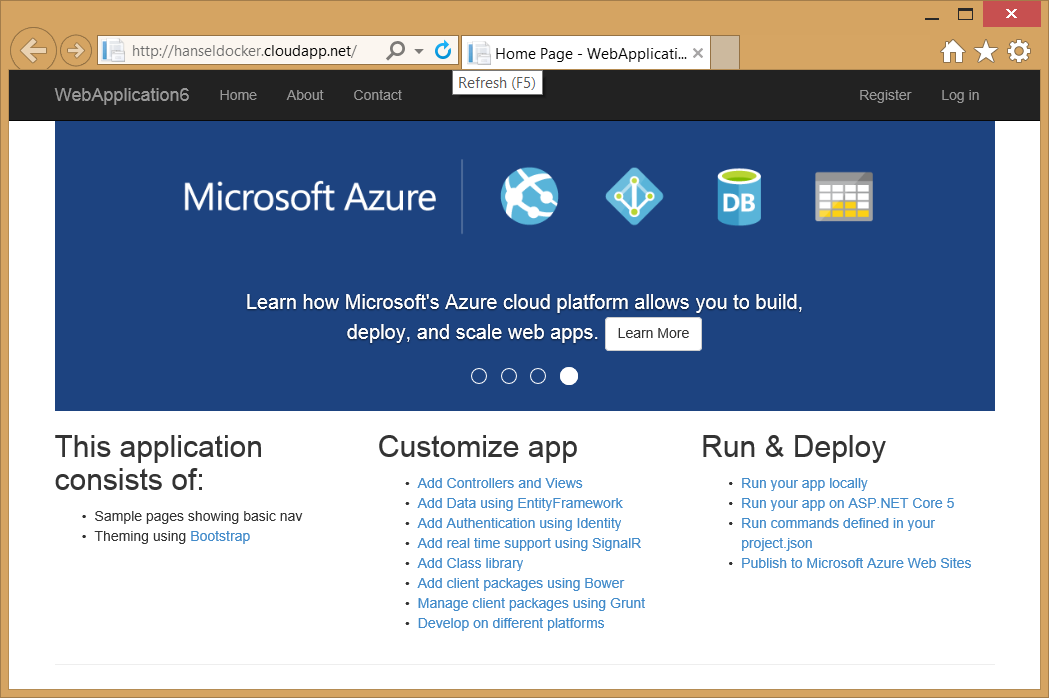 ASP.NET in a Linux Docker Container ASP.NET in a Linux Docker Container