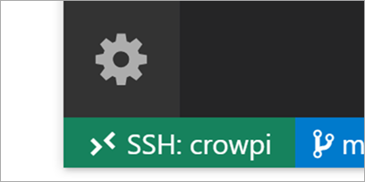 Green badge in VS Code - SSH: crowpi Green badge in VS Code - SSH: crowpi