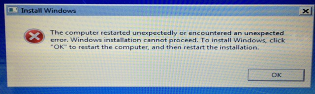 The Computer Restarted Unexpectedly Windows 7 Install Loop
