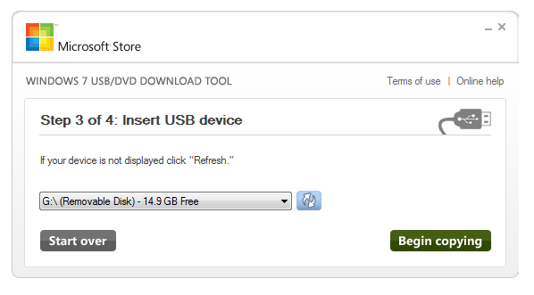 Insert USB device