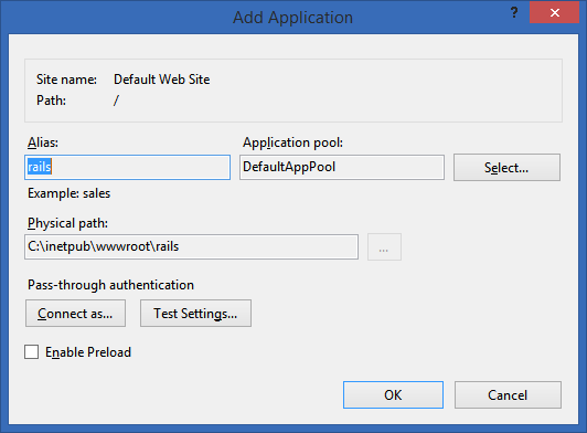 My Rails application in IIS My Rails application in IIS