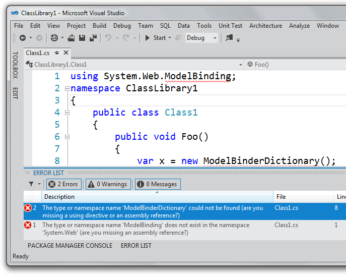 Referencing .NET 4 and using a type we don't have will cause a compiler error