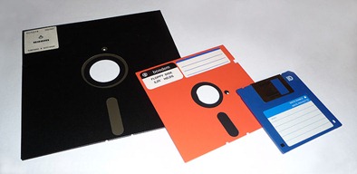 Floppy Disks of Various Sizes, 3.5", 5 1/4", 10"