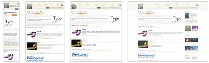 My site's responsive design, as featured on the MediaQueri.es site