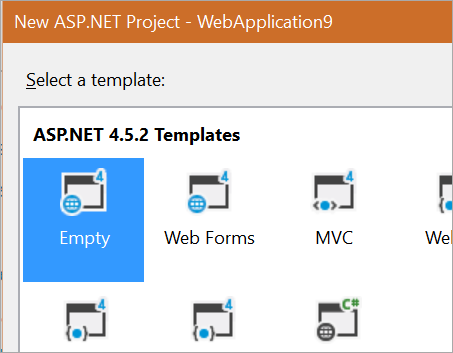 New Empty ASP.NET Project