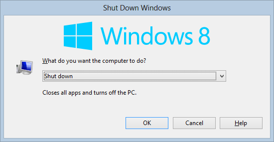 ALT-F4 from the Desktop shuts down Windows