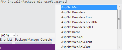 Microsoft.AspNet. intellisense