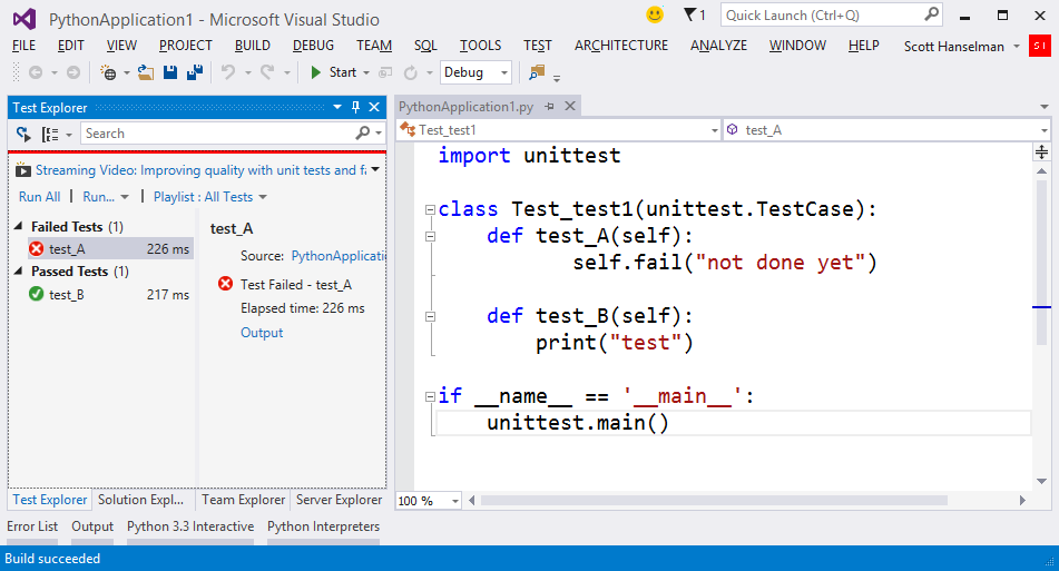 Unit Testing in Python and VS? My heart can't take it!