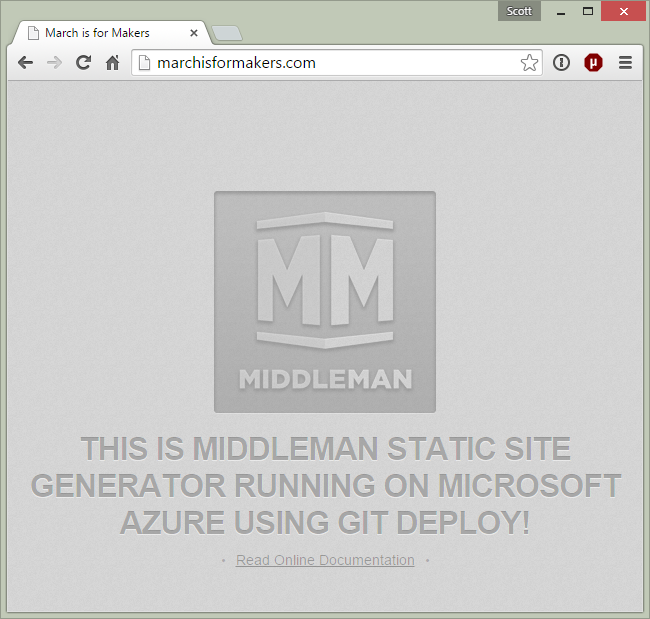 Middleman Static Site Generator on Azure Middleman Static Site Generator on Azure