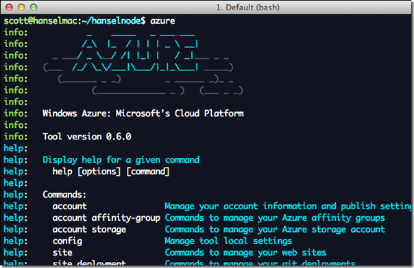 The Azure Command Line on a Mac