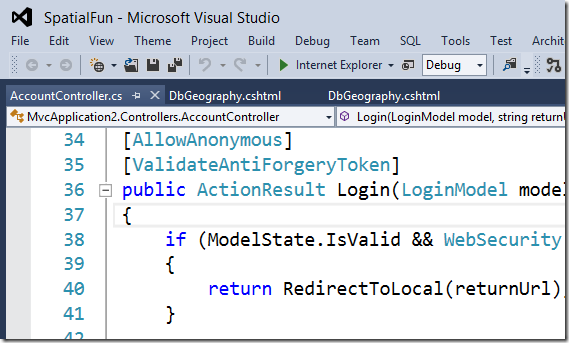 Visual Studio 2012 with the ALL CAPS menu removed and the VS2010 colors restored