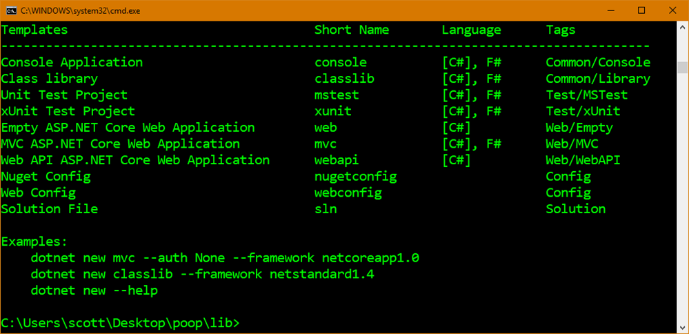 New Templating Engine for .NET Core CLI