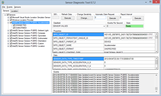 Windows Sensor Diagnostic Tool