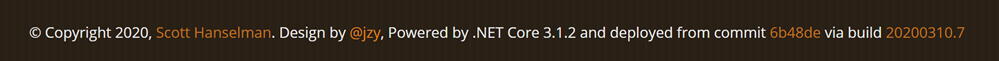 My website footer has git commits My website footer has git commits