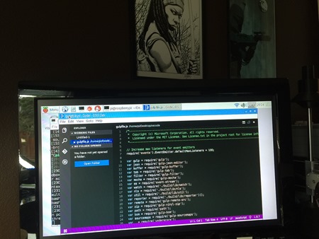 Visual Studio Code running on a Raspberry Pi 3 - Michonne Approves