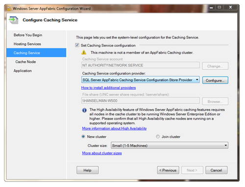 Windows Server AppFabric Configuration Wizard