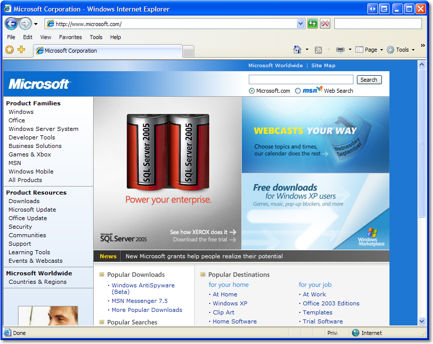 internet explorer 7.0 browser