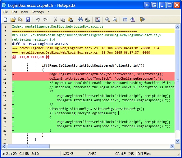 Program Diff Windows