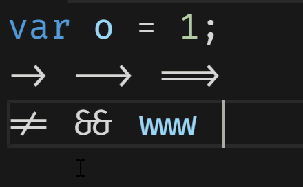 Animation of how ligature fonts change as you type