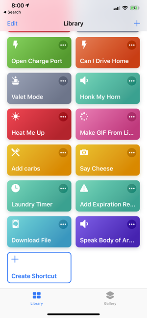 A library of dozens of shortcuts on iOS