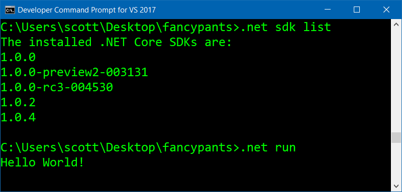 .NET run