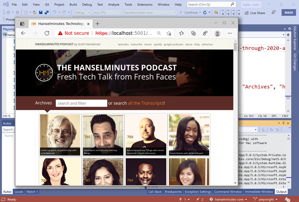 Running Microsoft Edge on Linux with WSLg while running Visual Studio 2019 and debugging a Linux .NET app with WSL on Windows 10