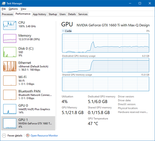NVidia CUDA engine is engaged NVidia CUDA engine is engaged