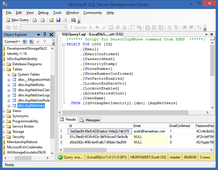 There's the users created in the identity database There's the users created in the identity database