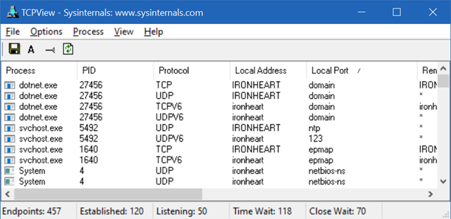 TCPView showing everything on Port 53