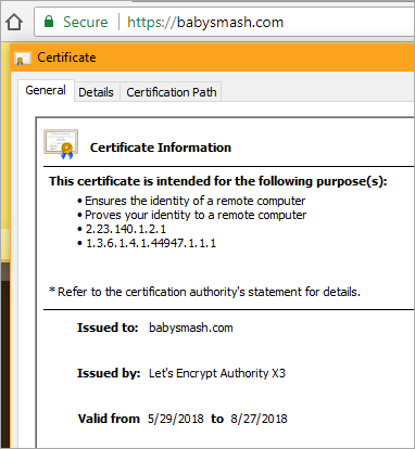 A Let's Encrypt SSL Cert A Let's Encrypt SSL Cert