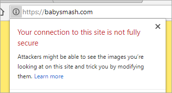 A screenshot that says "Your connection to this site is not secure." A screenshot that says "Your connection to this site is not secure."
