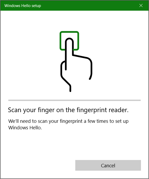 Windows Hello for Fingerprints Windows Hello for Fingerprints