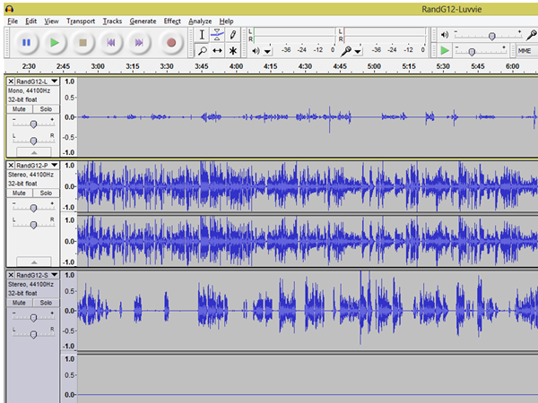 Editing in Audacity