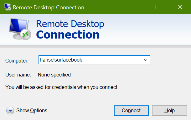 Remote Desktop Connection