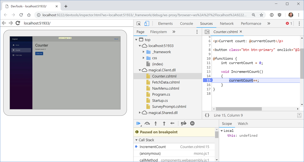 Debugging Razor Components on the Client Side Debugging Razor Components on the Client Side