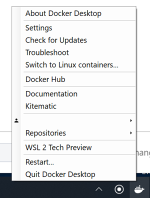 Click WSL 2 Tech Preview Click WSL 2 Tech Preview