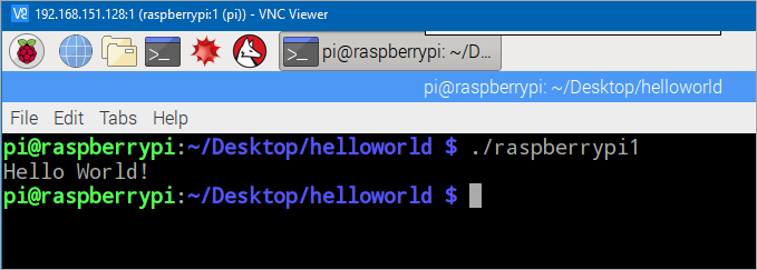 Hello World on a Raspberry Pi