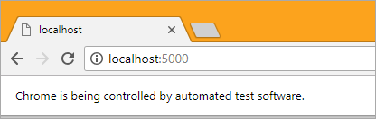Chrome is being controlled by automated test software