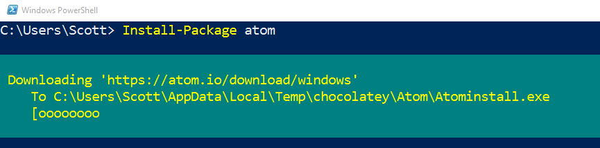 Installing applications in Windows 10 from the command line