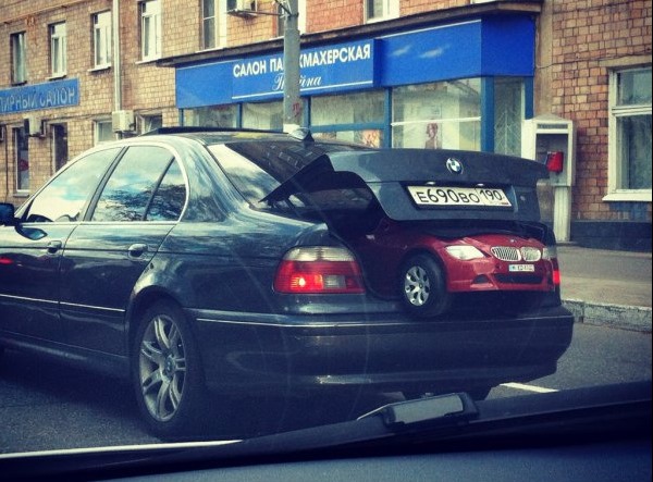 Storing a BMW inside another Storing a BMW inside another