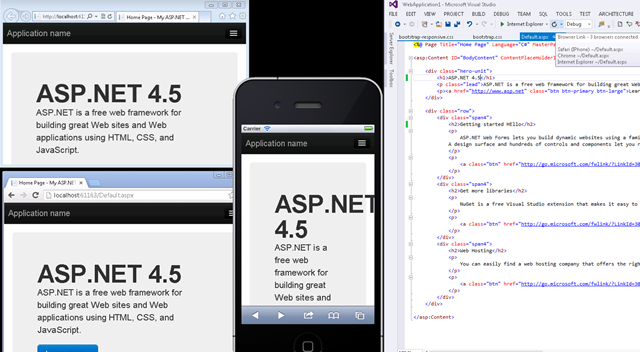 Updating two browsers and an iPhone from VS2013 Updating two browsers and an iPhone from VS2013