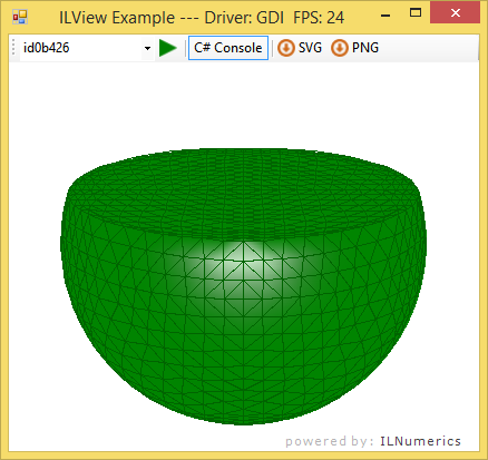 Half a green sphere Half a green sphere