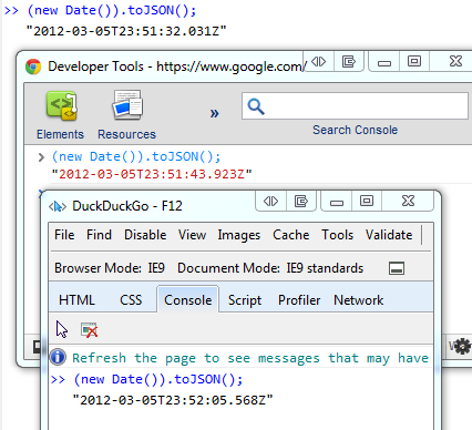 All the browsers support toJSON() All the browsers support toJSON()