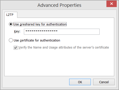 Setting a preshared key Setting a preshared key