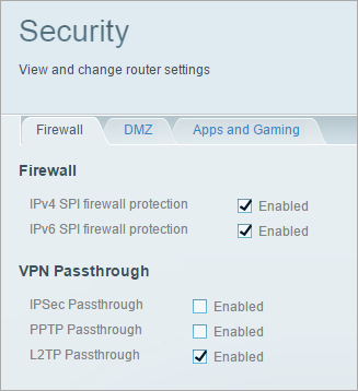 L2TP Passthrough L2TP Passthrough