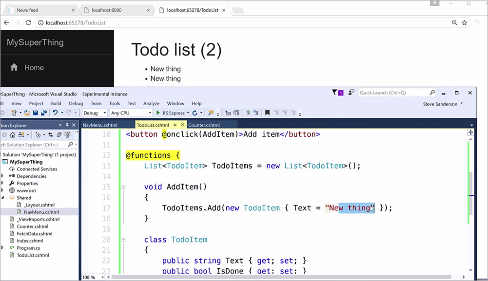 The classic JavaScript TODO app, written with C# and .NET and Blazor