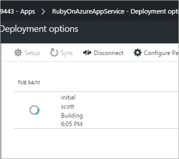 Azure deploying the Rails app