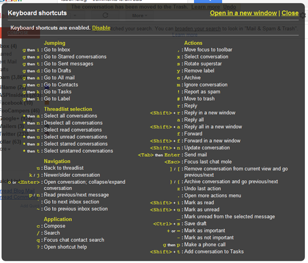 Gmail Hotkeys