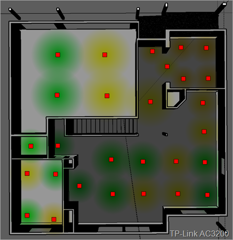 My older router's wifi map shows mostly Yellow 