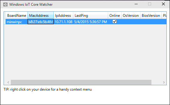 Windows IoT Core Watcher
